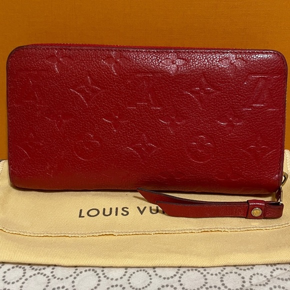 Louis Vuitton Red Emprente Zippy Wallet - Picture 1 of 15
